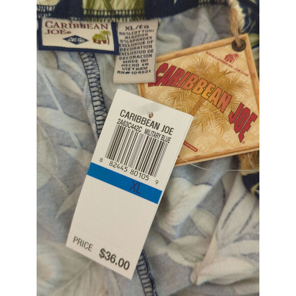 Caribbean Joe Blue Tropical Hawaiian Open Back Halter Midi Dress XL NWT - Picture 8 of 8